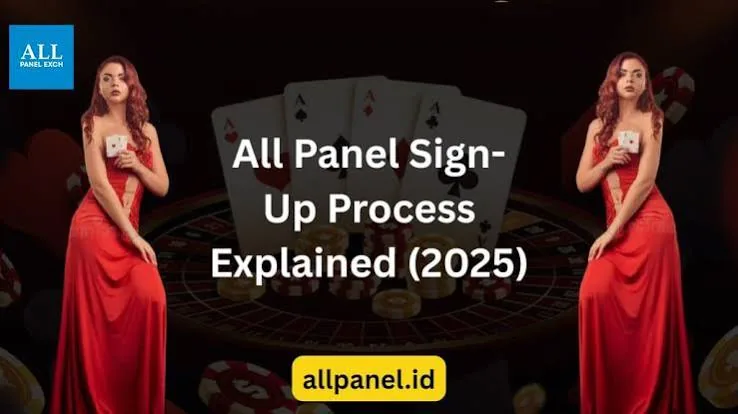 All Panel sign-up process graphic featuring casino table, aces and a bold registration headline